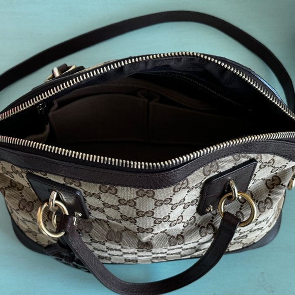 GUCCI GG Canvas Convertible Dome Satchel Bag & matching Continental Wallet - Picture 5 of 15